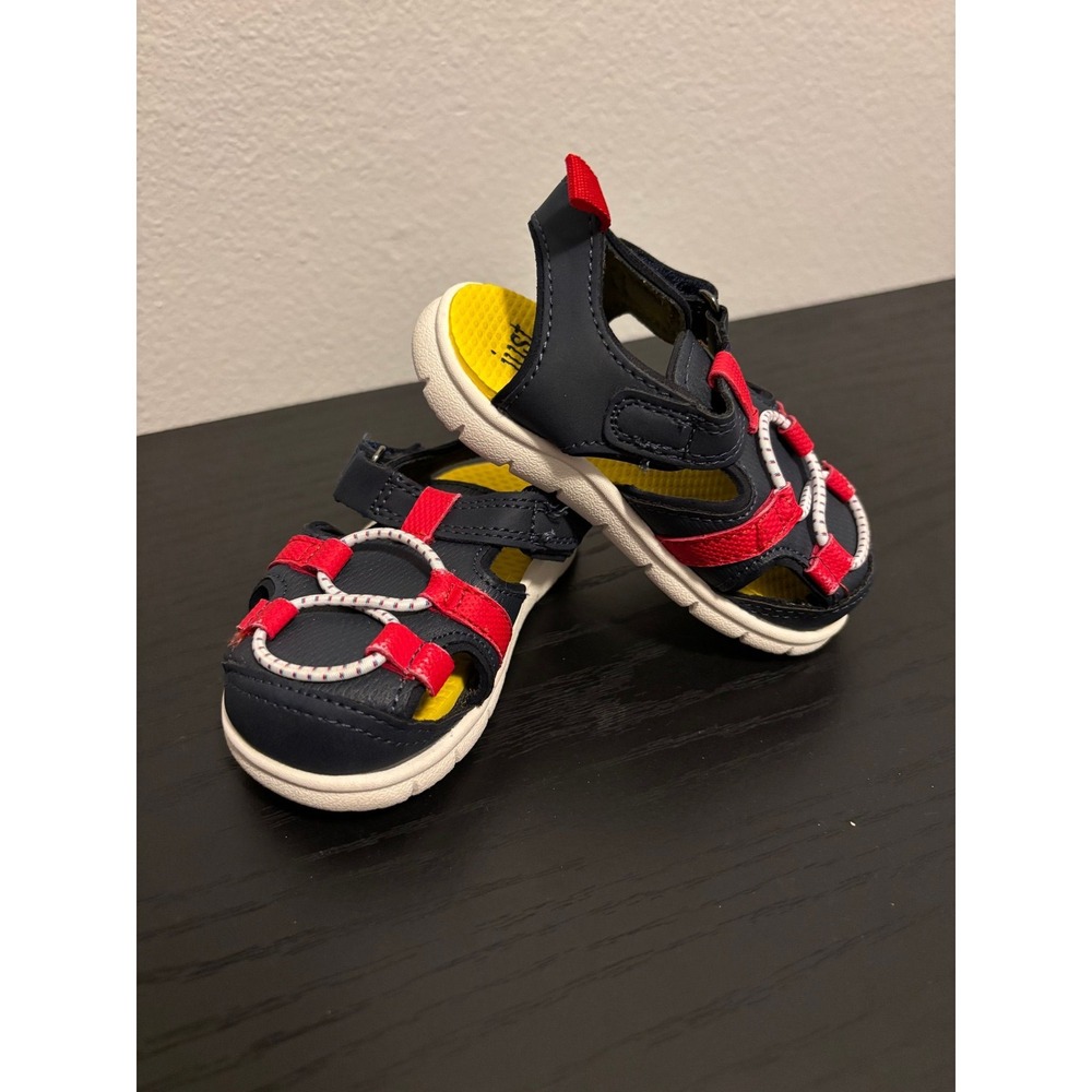 Carter's Just One You Navy Blue Red Fisherman Sandals Boys Size 4C 261